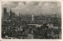 Munich City view from the the German Museum Postcard