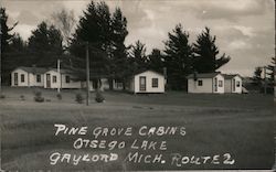 Pine Grove Cabins Otsego Lake, Route 2 Postcard