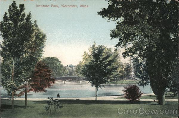 Institute Park Worcester, MA Postcard