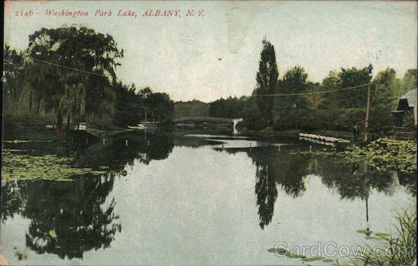 Washington Park Lake Albany, NY Postcard