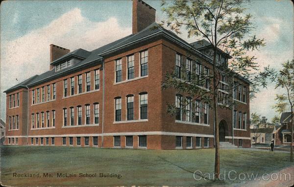 McLain School Building Rockland, ME Postcard