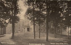 Main College, West College, Bucknell University Postcard