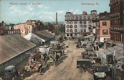 "Market Square in Wartime" Postcard