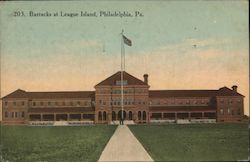 Barracks at League Island Postcard