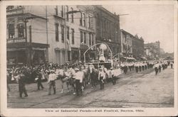 View of Industrial Parade - Fall Festival Postcard