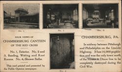 Four Views of Chambersburg Canteen of the Red Cross Pennsylvania Postcard Postcard Postcard