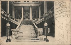 Carnegie Library Staircase of Art Gallery Postcard