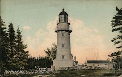 Scene at The Two Lights Portland, ME Postcard Postcard Postcard