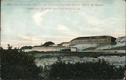 Fort Burvoucas, Old Fort San Carlos in the Foreground, Built in 1697 By the Spanish Pensacola, FL Postcard Postcard Postcard