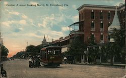 Central Avenue, Looking North St. Petersburg, FL Postcard Postcard Postcard