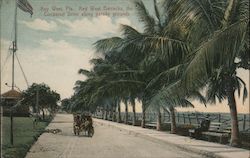 Key West Barracks, the Cocoanut Drive along parade grounds Florida Postcard Postcard Postcard