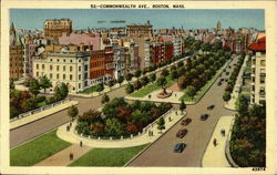 Commonwealth Ave Boston, MA Postcard Postcard