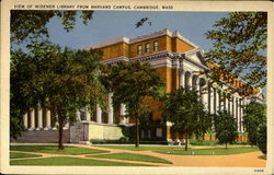 View Of Widener Library , Harvard Campus Postcard