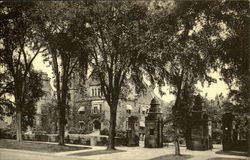 Mary Lyon Hall And Gate, Mount Holyoke College Postcard