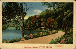 Greetings From Avon Massachusetts Postcard Postcard