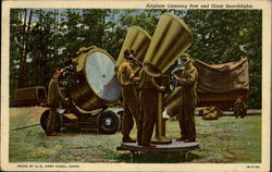 Airplane Listening Post And Giant Searchlights Postcard