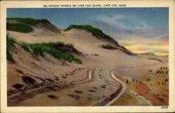 Wagon Wheels On Cape Cod Dunes Massachusetts Postcard Postcard