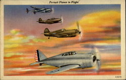 Pursuit Planes In Flight Aircraft Postcard Postcard