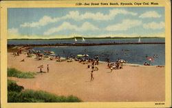 Sea Street Town Beach, Hyannis Cape Cod, MA Postcard Postcard