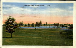 Lake And Park Baton Rouge, LA Postcard Postcard