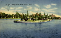 St. John's Island, Sunset Lake Asbury Park, NJ Postcard Postcard