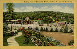 Landing, Bathing Beach At Shore Hills Estates Hopatcong, NJ Postcard Postcard