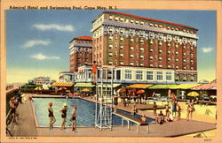 Admiral Hotel And Swimming Pool Postcard