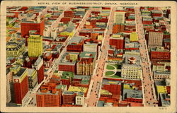 Aerial View Of Business District Omaha, NE Postcard Postcard