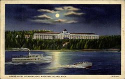 Grand Hotel By Moonlight Mackinac Island, MI Postcard Postcard