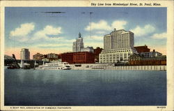 Sky Line From Mississippi River Postcard