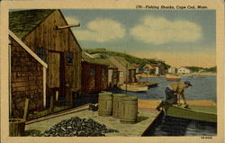 Fishing Shacks Cape Cod, MA Postcard Postcard