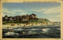 A View Of Falmouth Heights And Beach Cape Cod, MA Postcard Postcard