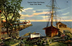 Typical Cape Cod Scene Massachusetts Postcard Postcard