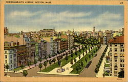 Commonwealth Avenue Boston, MA Postcard Postcard