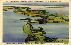 Bird's Eye View Of Lake Champlain Postcard