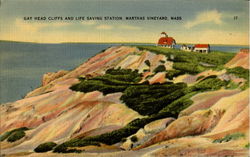 Gay Head Cliffs And Life Saving Station Postcard