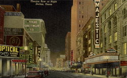 Theatre Row At Night Postcard