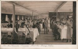 The New Cunarder "Franconia" Third Class Dining Saloon Postcard