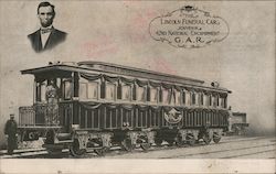 Lincoln Funeral Car Souvenir Postcard