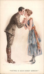 Parting Is Such Sweet Sorrow - Couple Leaning in for Kiss Postcard