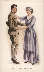 "Don't Worry About Me" - Soldier and Woman Postcard