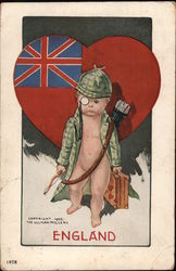 Baby England Patriotic Postcard Postcard Postcard