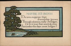 Maybe It's Both - Tree, Pond Greetings Postcard Postcard Postcard