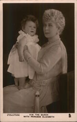 H.M. The Queen with Princess Elizabeth Postcard