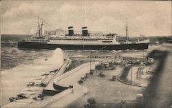 SS California (1928) Entering Havana Harbor Postcard