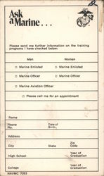 Ask a Marine - Recruitment Card Marines Postcard Postcard Postcard