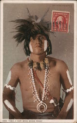 An Indian dressed in traditional Indian gear Native Americana Postcard Postcard Postcard