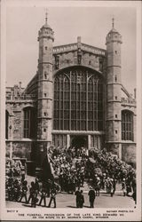 Funeral Procession of the Late King Edward VII on Steps of St. George's Chapel, Windsor Royalty Postcard Postcard Postcard