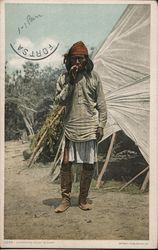 An Apache Chief in Camp Postcard