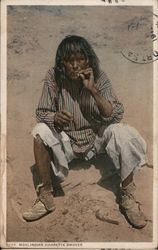 Moki Indian Cigarette Smoker Postcard